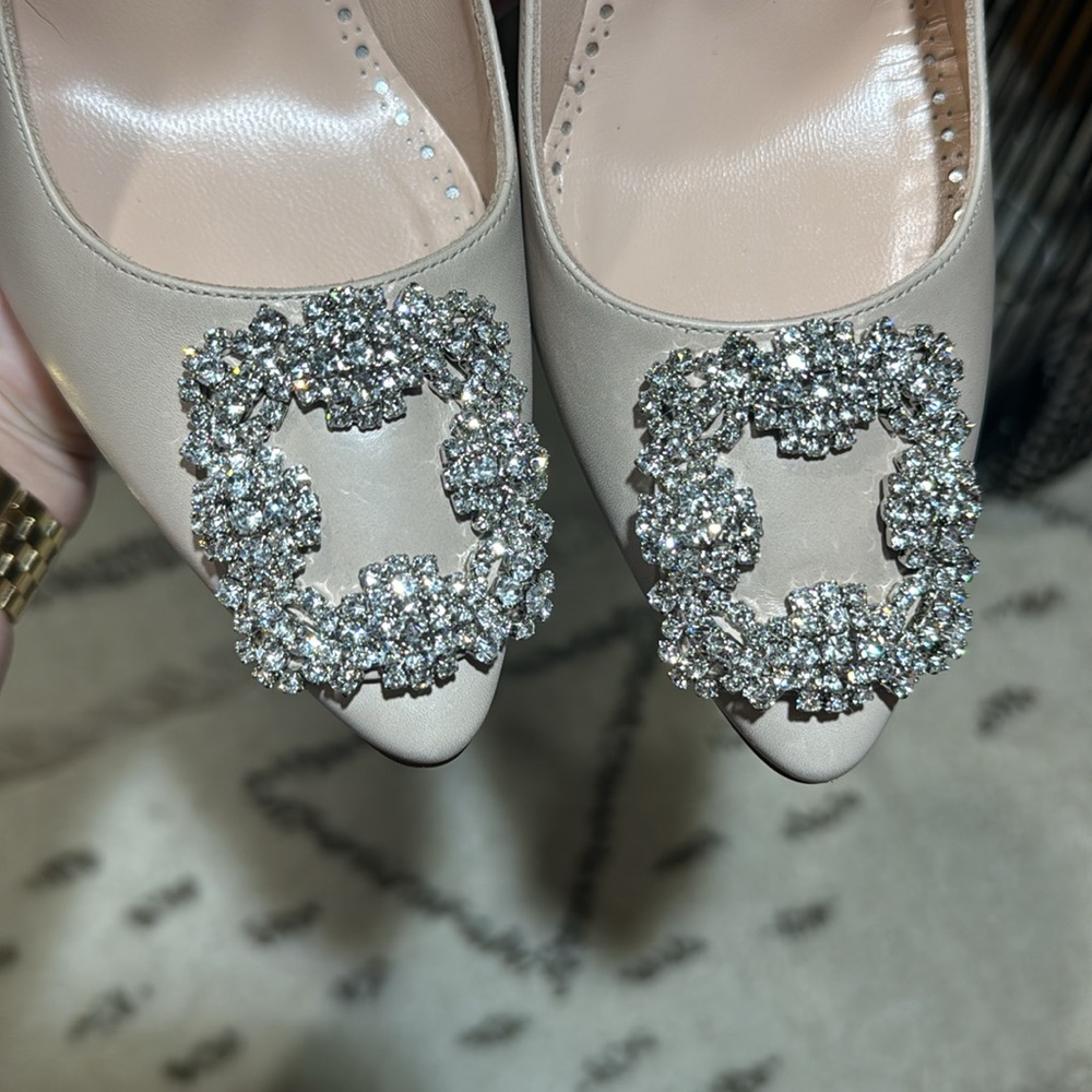 Manolo Blahnik Hangisi Crystal Buckle Pump - Picture 6 of 15